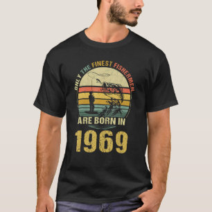 T-shirt Meilleurs pêcheurs Nés en 1969 Pêche vintage 54