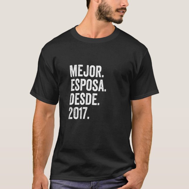 T-shirt Mejor Esposa Desde 2017 5e anniversaire de Mariage (Devant)