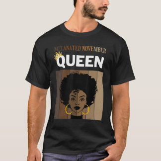 T-shirt Melanée Novembre Queen Africaine Américaine Femme 