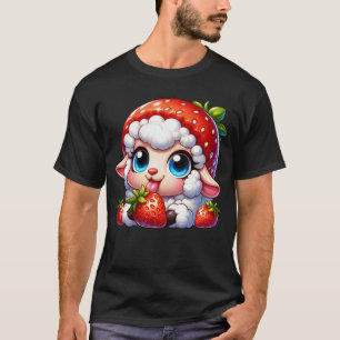 T-shirt Mélange agneau fraise fruit casquette whimsical