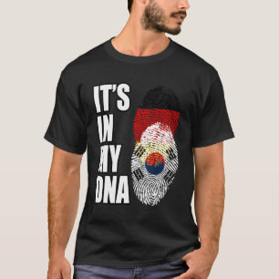 T-shirt Mélange Allemand Sud-Coréen Dna Héritage Drapeau