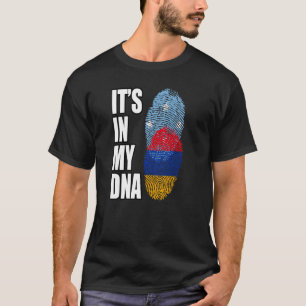 T-shirt Mélange Arménien Et Micronésien Drapeau Du Patrimo