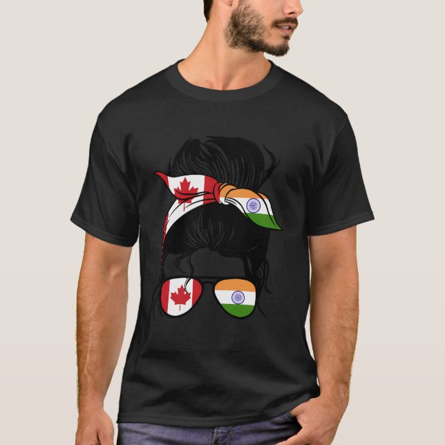 T-shirt Mélange Canada-Inde À moitié Canadienne Roo (Devant)