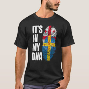 T-shirt Mélange D'ADN Géorgien Et Suédois Patrimoine Du Dr