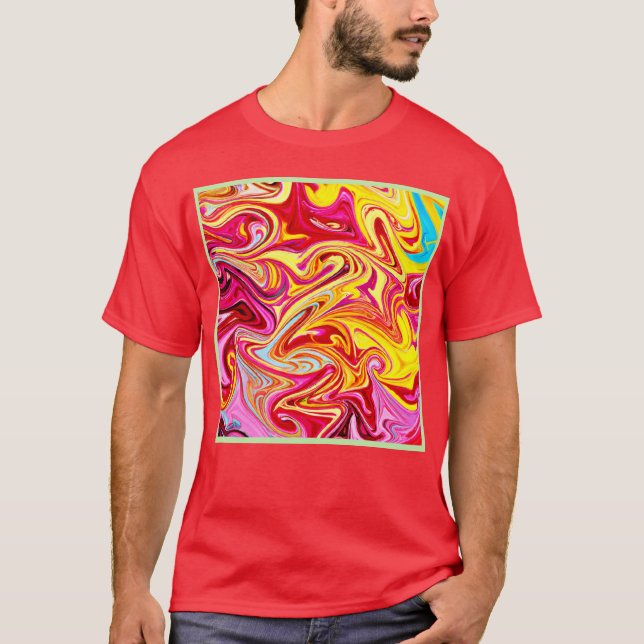 T-shirt Mélange de couleurs artistiques (Devant)