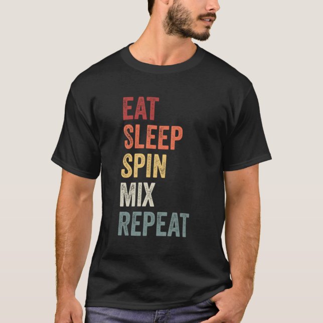 T-shirt Mélange de rotation du sommeil Répéter le cadeau D (Devant)
