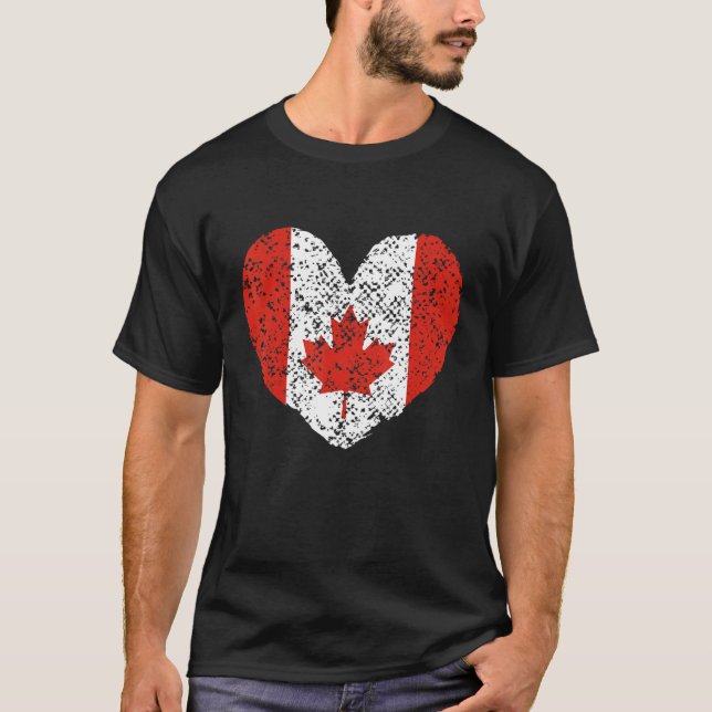 T-shirt Mélange drapeau canadien Feuille d'érable canadien (Devant)