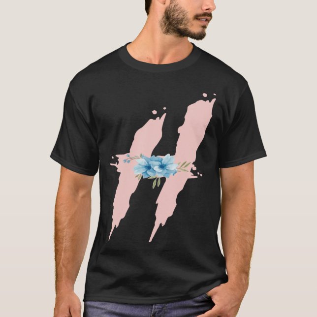 T-shirt Mélange Monogramme initial Lettres Alphabet Floral (Devant)