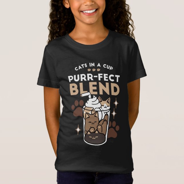 T-Shirt Mélange Purr-Fect : Conception de café pour le caf (Devant)