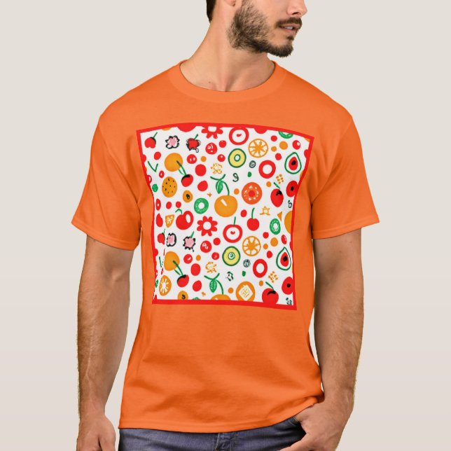 T-shirt Mélanges de Motifs de fruits. Commandez dès mainte (Devant)