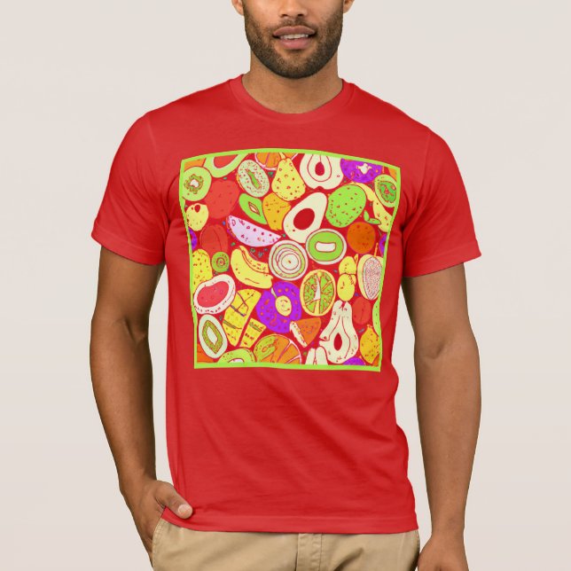 T-shirt Mélanges étonnants de Motifs de fruits. Commandez  (Devant)