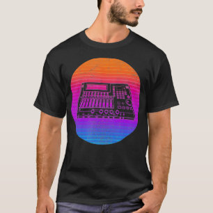 T-shirt Mélangeur DJ Tourne-disque sur graphique coucher d