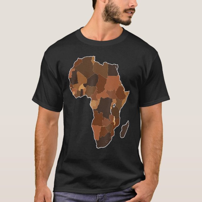 T-shirt Melanin Africa Map African American Black History  (Devant)