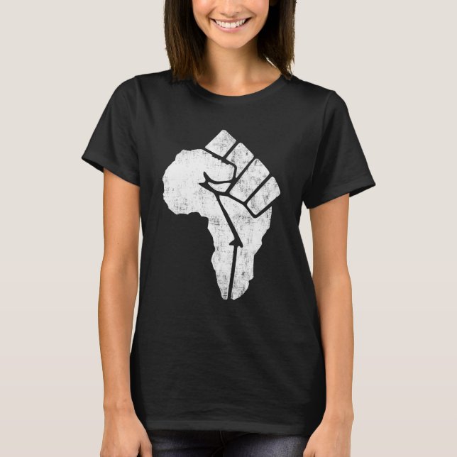 T-shirt Melanin Afrique Carte Mois de l'histoire noire Ame (Devant)