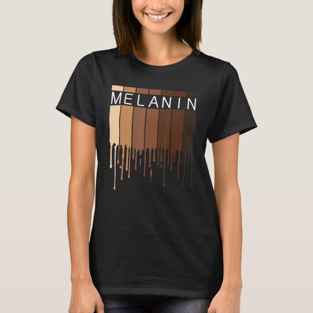 T-shirt Melanin Afro-Américain Noir Melanin (Devant)