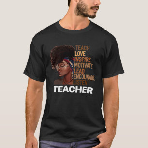 T-shirt Melanin Afro Enseignant Enseignant Motivé Plomb En