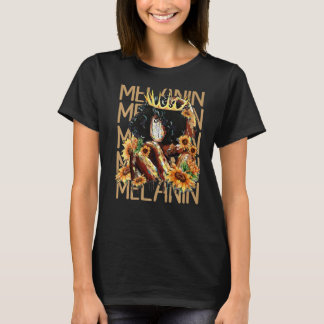 T-shirt Melanin Afro Naturel Cheveux Queen mignonne Black