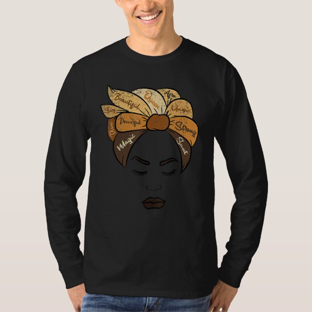 T-shirt Melanin Afro Woman Black History Month BLM Melanin (Devant)