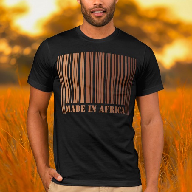 T-shirt Melanin Barcode Design Fièrement fait en Afrique (Créateur téléchargé)