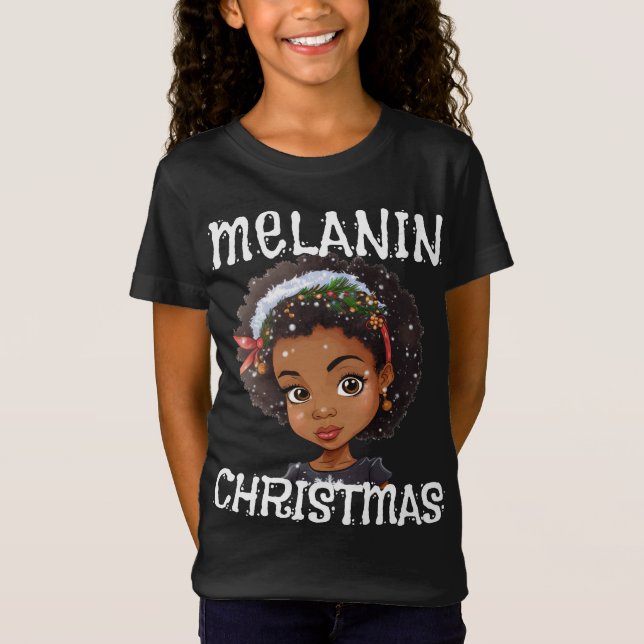 T-Shirt Melanin Christmas Love Black Girl Magic Sista T-Sh (Devant)