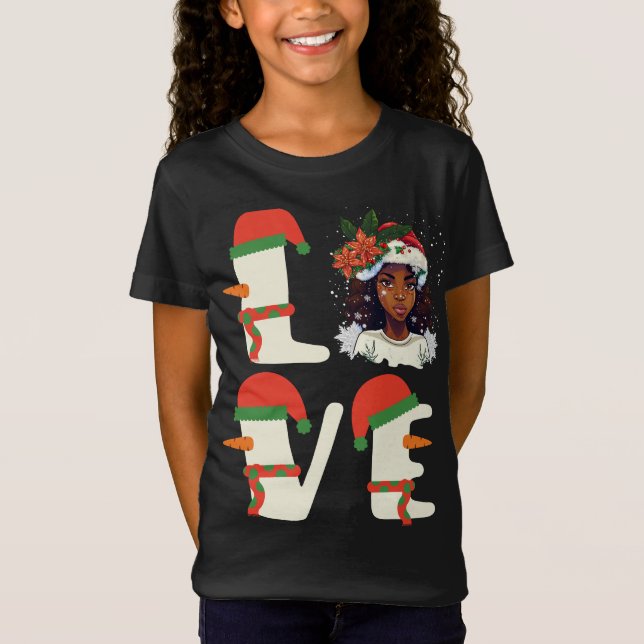 T-Shirt Melanin Christmas Love Black Girl Magic Sista T-Sh (Devant)