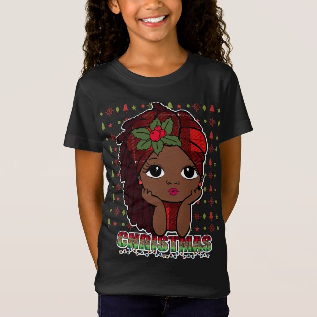 T-Shirt Melanin Christmas Love Black Girl Magic Sista T-Sh (Devant)