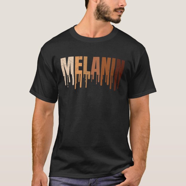 T-shirt Melanin couleur peau foncée et fier Afrique 1 (Devant)