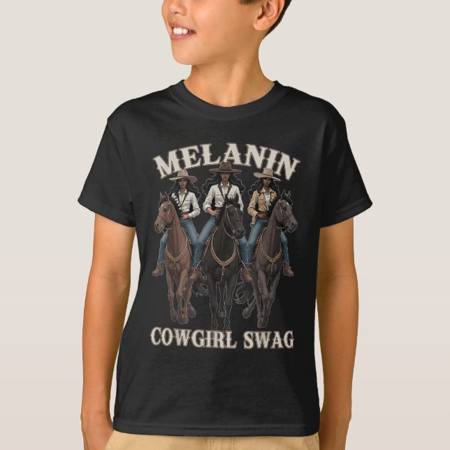 T-shirt Melanin Cowgirls African Melanin Black Cowgirl Swa (Devant)