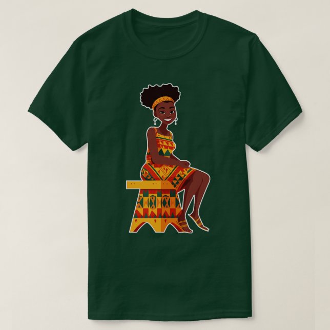 T-shirt Melanin Fille Africaine (Design devant)