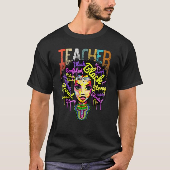 T-shirt Melanin Girl Black History Mois Teacher Outfit Af (Devant)