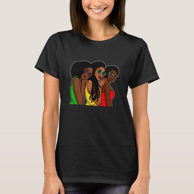 T-shirt Melanin Girl Black History Month Cool BLM African  (Devant)