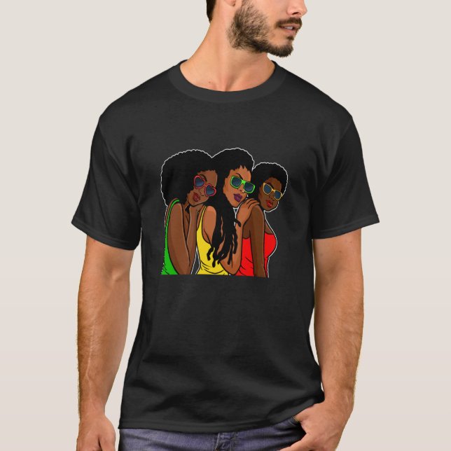 T-shirt Melanin Girl Black History Month Cool BLM African  (Devant)