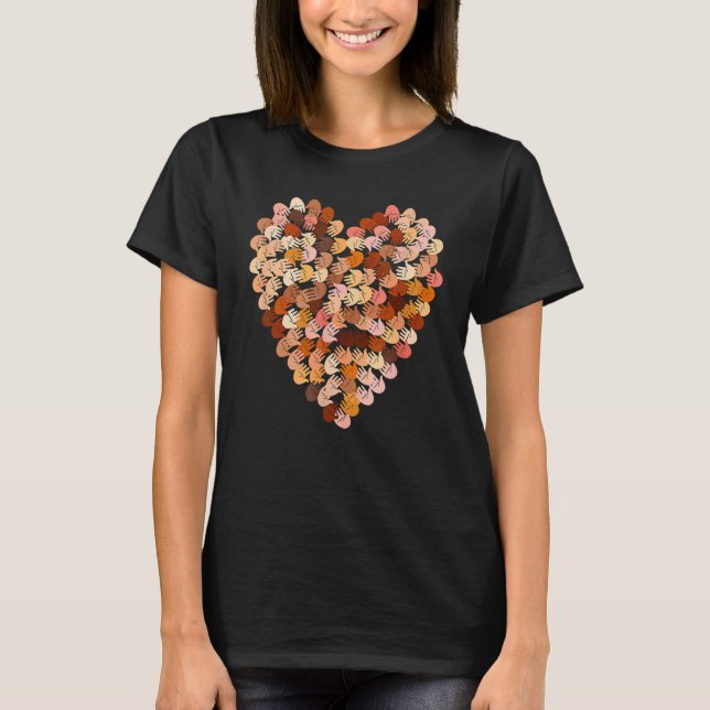 T-shirt Melanin Hands Heart Black History Month Afro Afric (Devant)