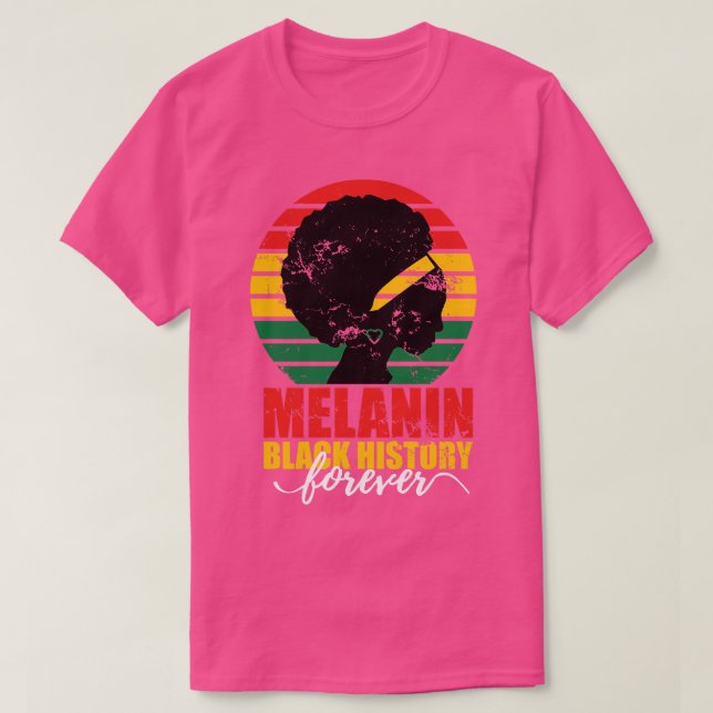 T-shirt Melanin histoire mois éternel Black love (Design devant)