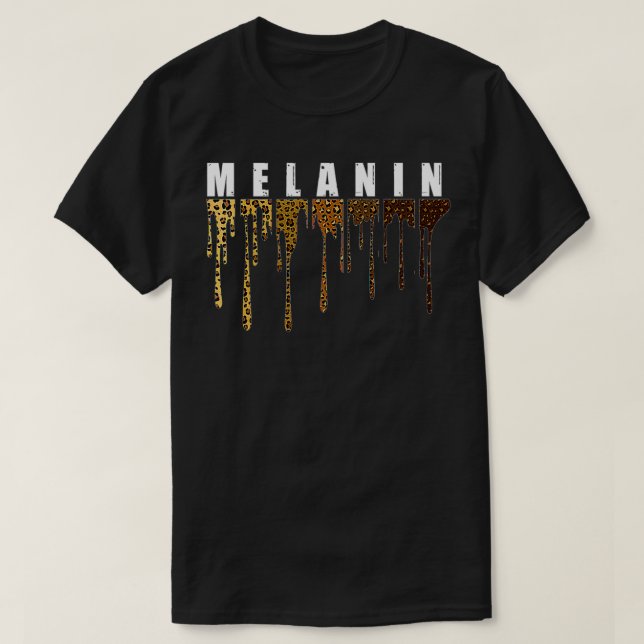 T-shirt Melanin Leopard Plaid Femmes Hommes Black History  (Design devant)