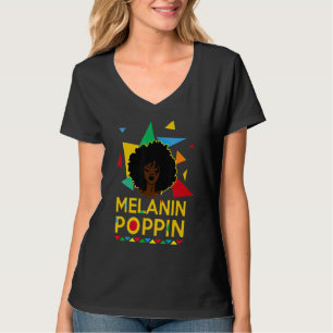 T-shirt Melanin Poppin Africaine Reine Noire Femmes Fort A