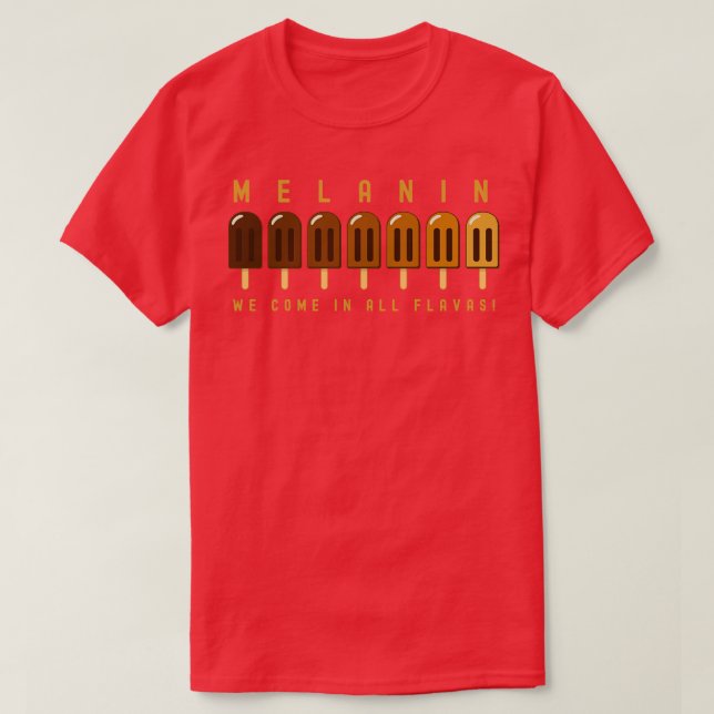 T-shirt Melanin Popsicles Célébration de la peau Brown (Design devant)