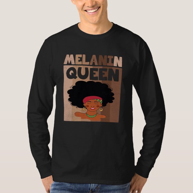 T-shirt Melanin Queen African American Black History Month (Devant)