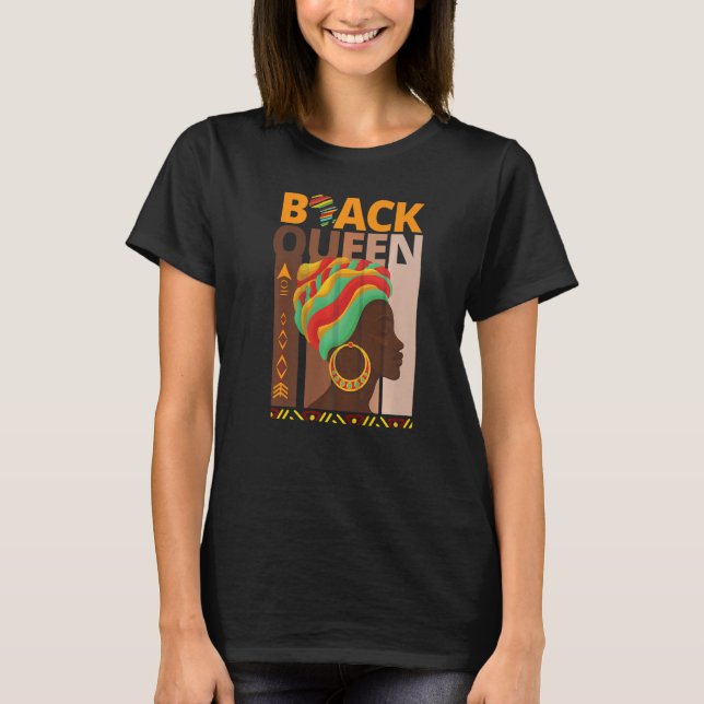T-shirt Melanin Queen African American Strong Black Natura (Devant)