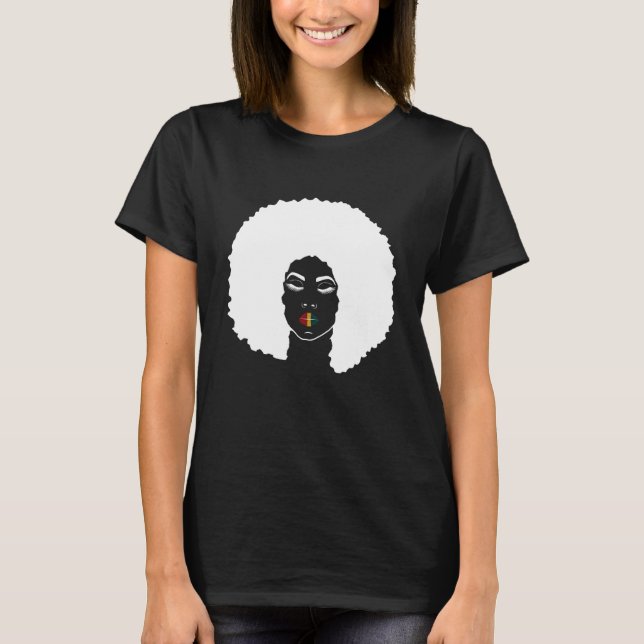 T-shirt Melanin Queen Afro Queen Lips (Devant)