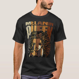 T-shirt Melanin Queen Black History Mois Afro African Pri