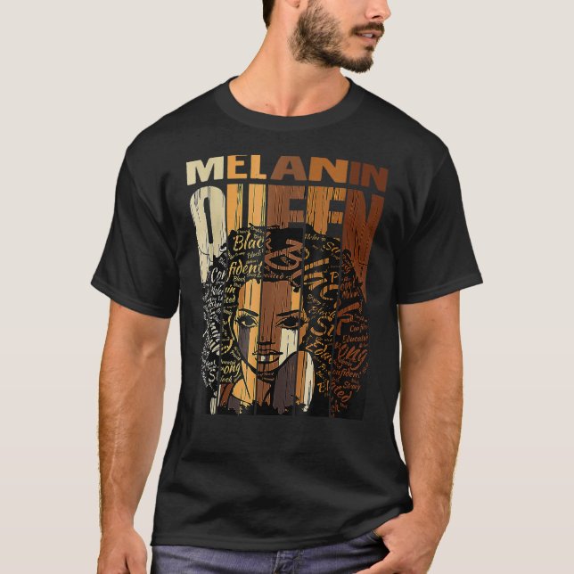 T-shirt Melanin Queen Black History Mois Afro African Pri (Devant)