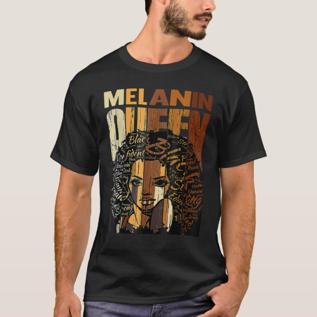 T-shirt Melanin Queen Black History Month Afro African Pri (Devant)