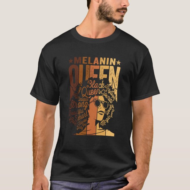 T-shirt Melanin Queen BLM African American Strong Black Na (Devant)