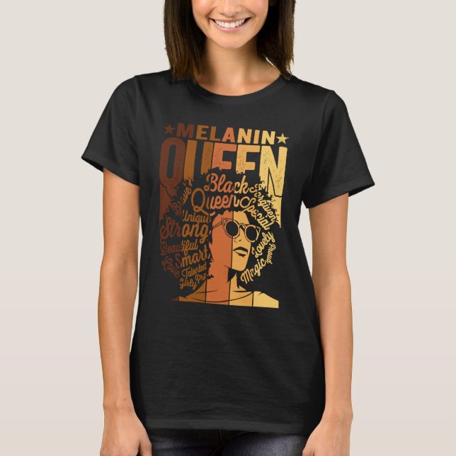 T-shirt Melanin Queen BLM African American Strong Black Na (Devant)