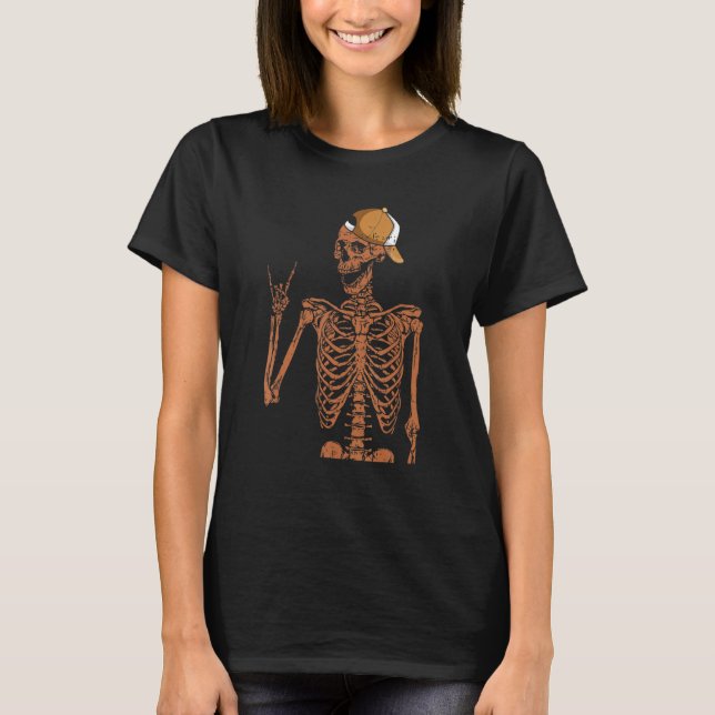 T-shirt Melanin Skeleton Rock Hand Black History Month BLM (Devant)