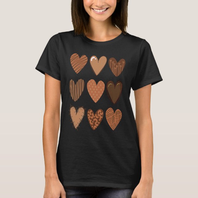 T-shirt Melanin Skin Tone Hearts Be Kind Black History Mon (Devant)