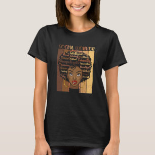 T-shirt Melanin Social Worker Afro Cheveux Noir Histoire M
