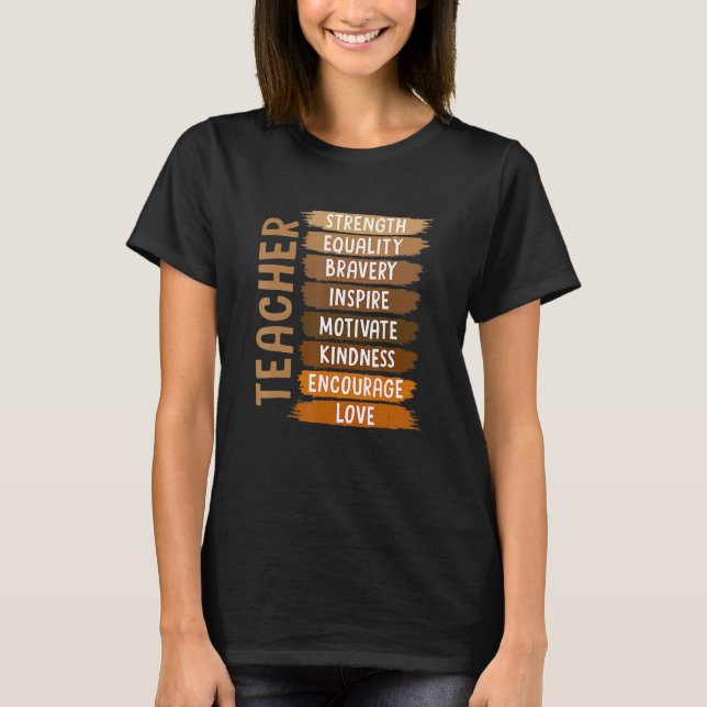 T-shirt Melanin Teacher Black History Month African Black  (Devant)