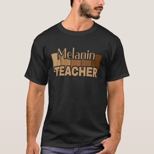 T-shirt Melanin Teacher Life Afro Teacher African American (Devant)